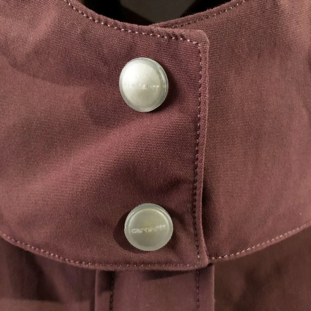 Carhartt Jacket Womens Size XL (16/18) Burgundy Shoreline Storm Defender Hooded - Picture 8 of 16